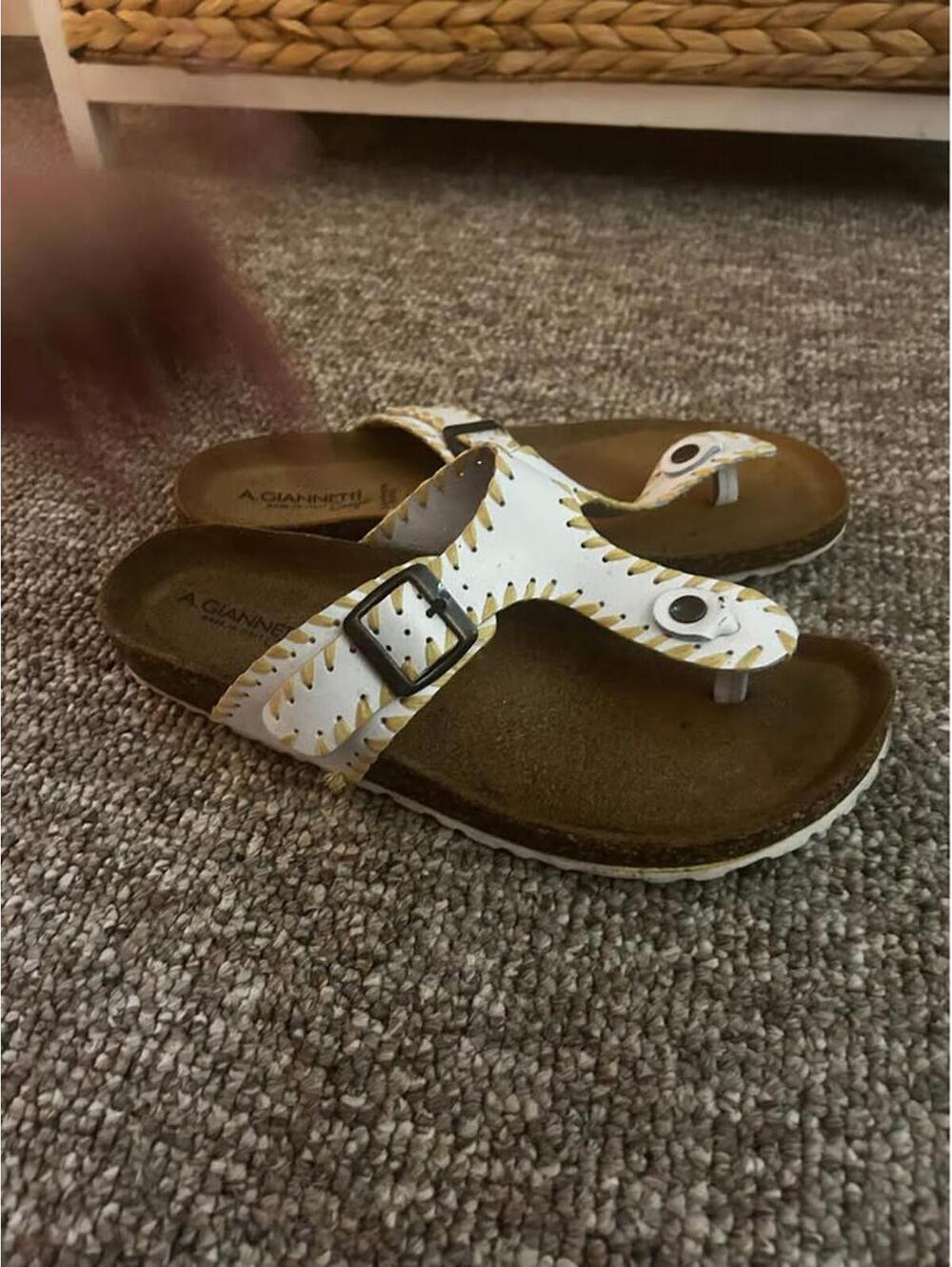 Stylish White Flip-Flop Sandals by A Giannetti